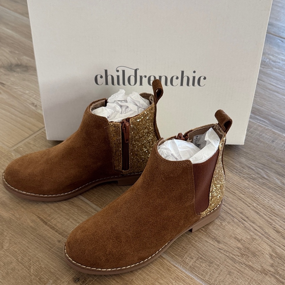 Childrenchic Brown and Gold Kids Boots